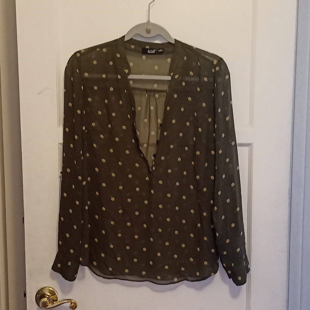 Dark green sheer blouse